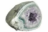 8.1" Purple Amethyst Geode With Polished Face - Uruguay - #199728-1